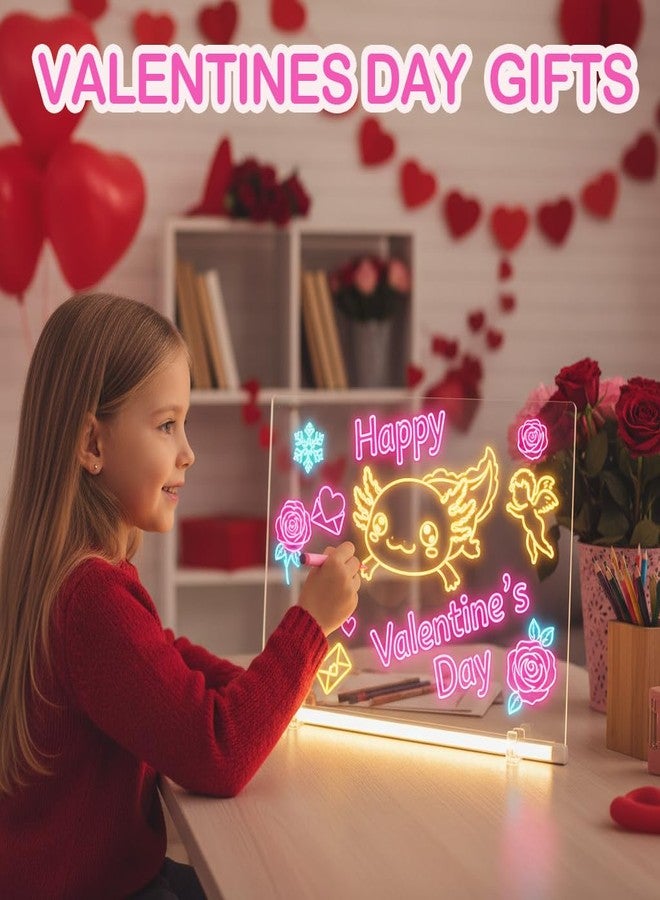 Kyclums Led Drawing Board with 7 Colors,Light Up Cosmody Drawing Board,Glowing Acrylic Dry Erase Board with Light,Lumiboard Led Boards,Valentines Day Gifts Party Favors Decoration(13.7“x10”) - Image 2